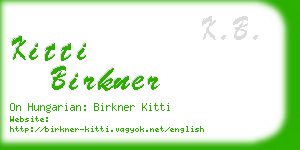 kitti birkner business card